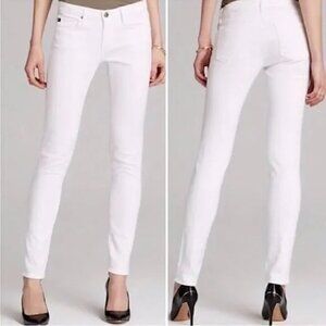 Adriano Goldschmied Womens White Skinny Jeans Size 24 Cotton/Elastane